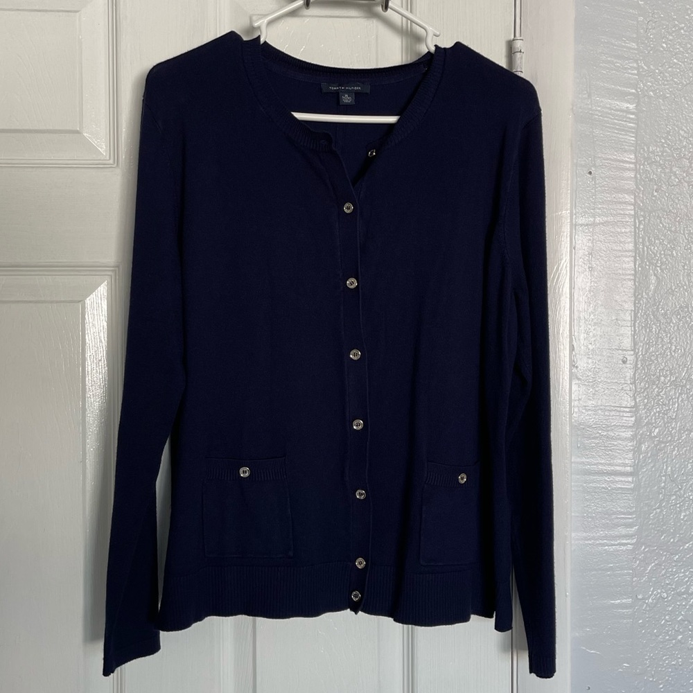 Tommy Hilfiger navy blue cardigan - in size XL